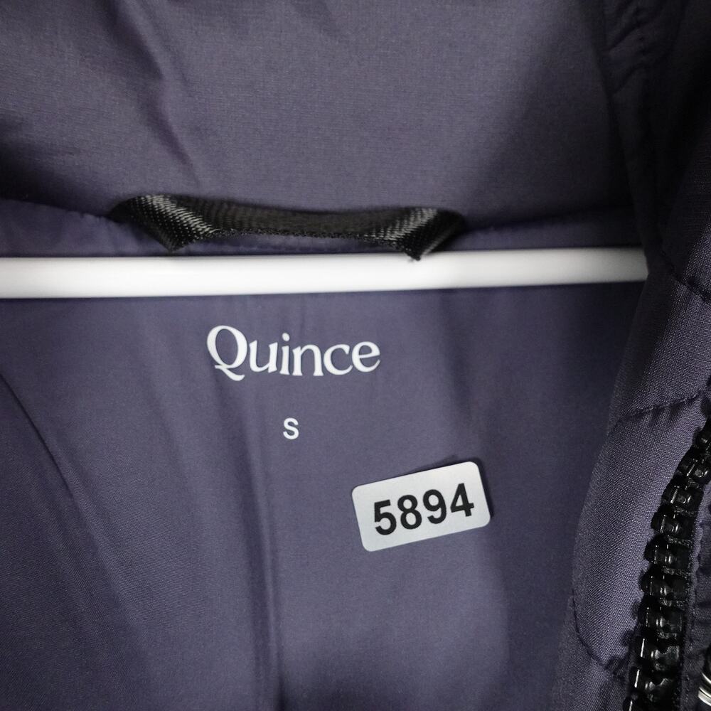 NWOT Quince Women's Small Responsible Down Long Puffer Coat Storm Blue Preppy - Picture 10 of 11